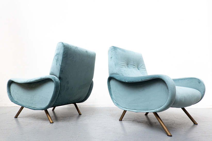 Mid-Century Modern Pair of Armchairs Model Lady by Marco Zanuso, Arflex, 1950s