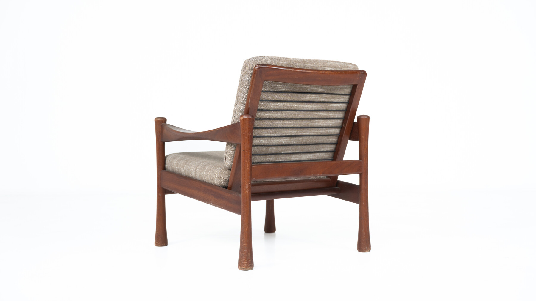 Mid-Century Modern Pair of Armchairs, Wood and Fabric, 1960s