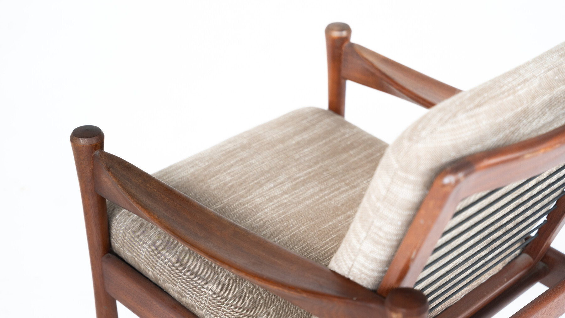 Mid-Century Modern Pair of Armchairs, Wood and Fabric, 1960s