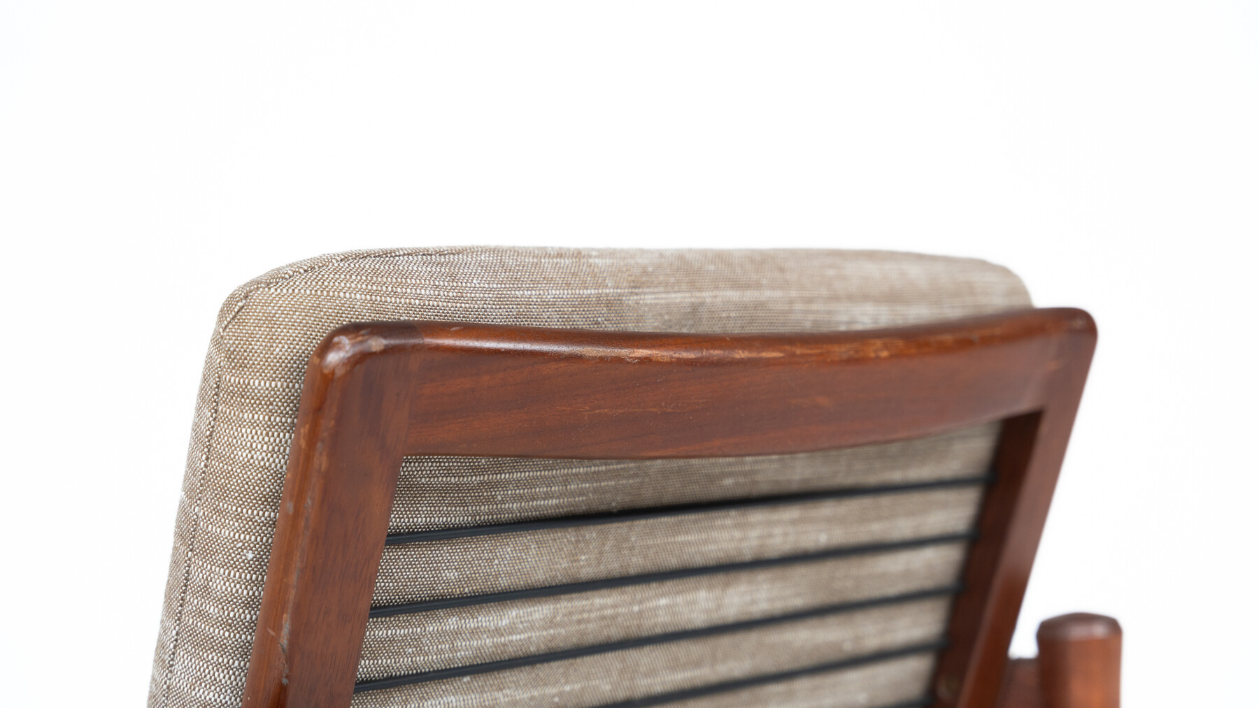 Mid-Century Modern Pair of Armchairs, Wood and Fabric, 1960s