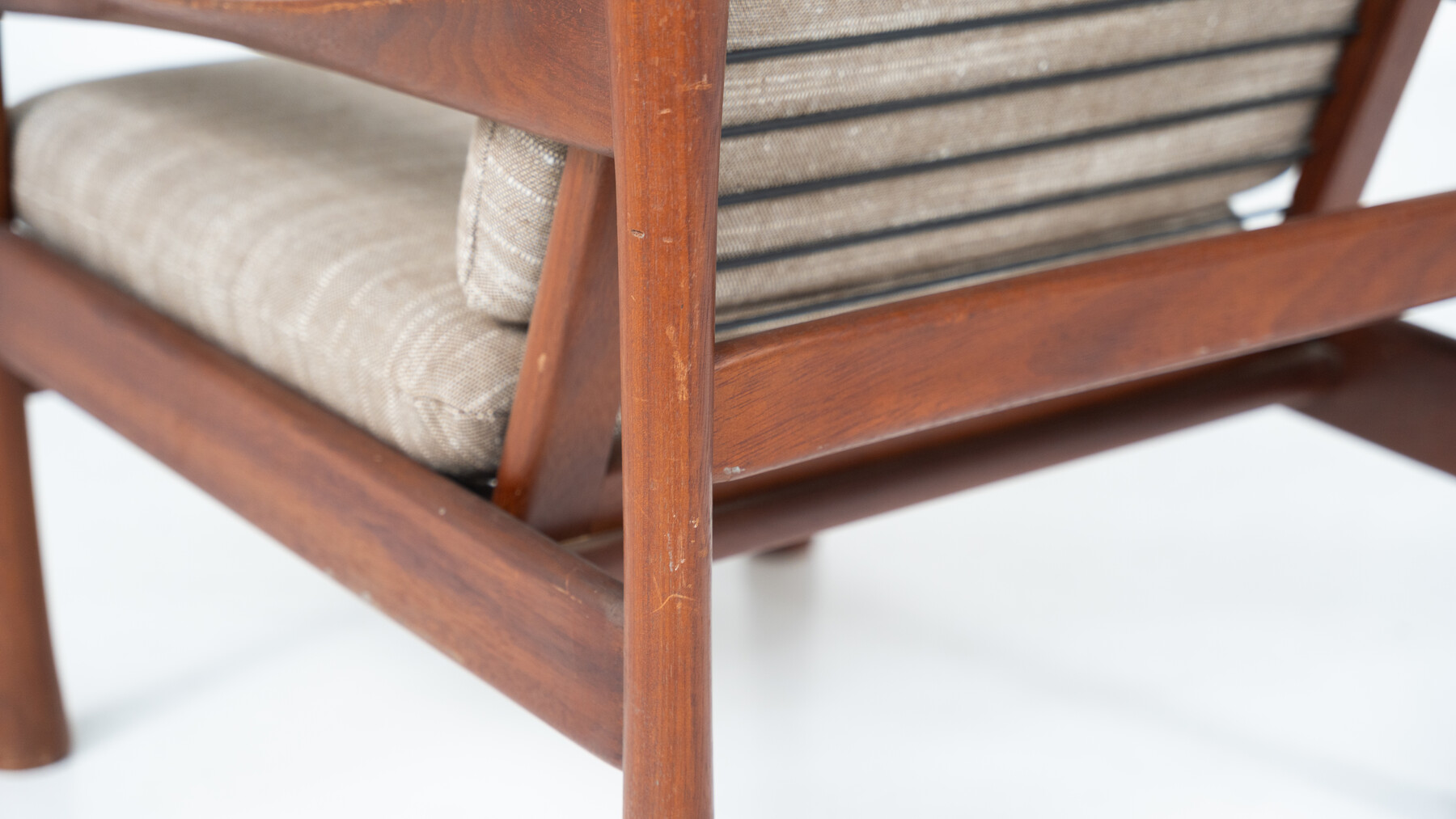 Mid-Century Modern Pair of Armchairs, Wood and Fabric, 1960s