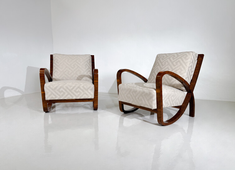 Mid-Century Modern Pair of Art Deco Armchairs 