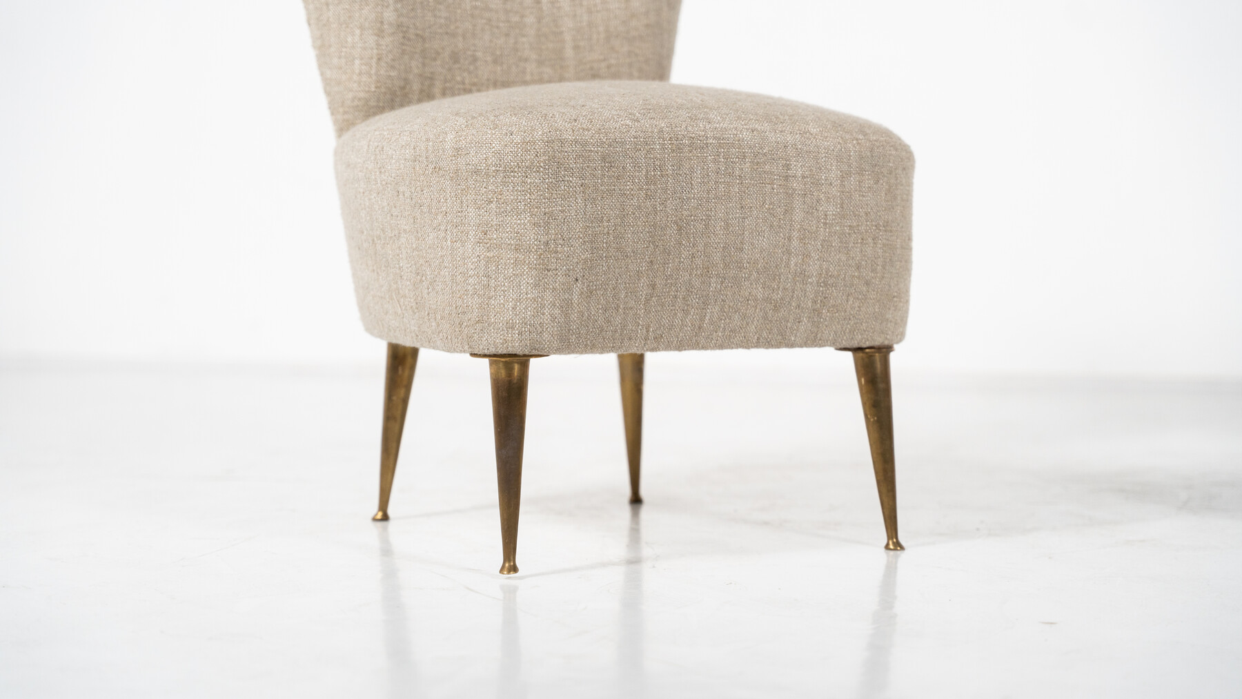 Mid-Century Modern Pair of Beige Italian Chairs, 1950s