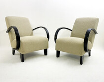 Mid-Century Modern Pair of Bentwood Armchairs by Jindrich Halabala - Czech Republic ,1940s