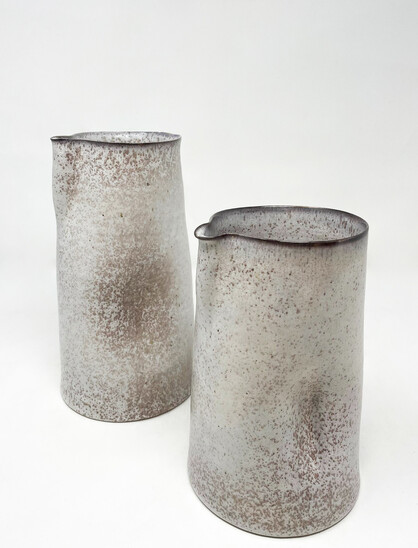 Mid-Century Modern Pair of Ceramic Pitchers by Alessio Tasca, 1970s, Italy