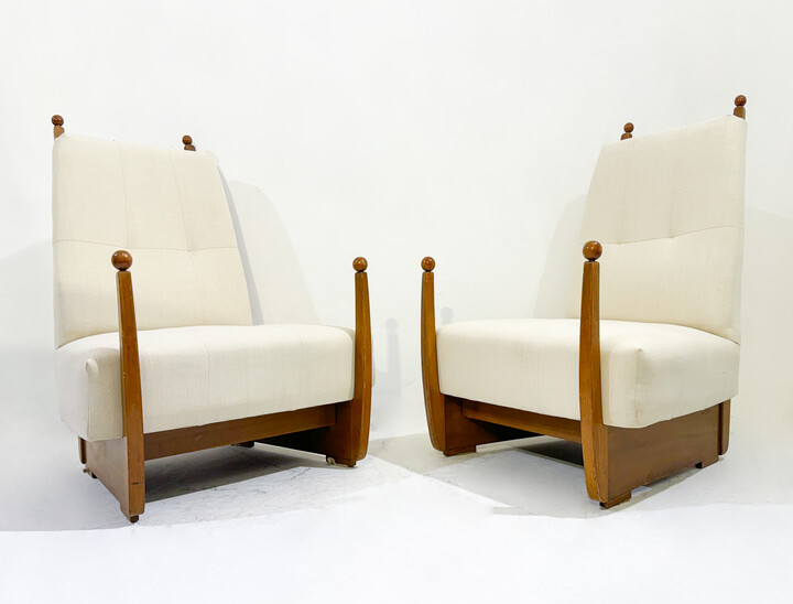 Mid-Century Modern Pair of Hungarian Armchair, 1960s- New Upholstery