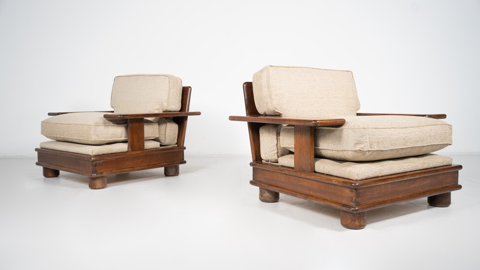 Mid-Century modern Pair of Italian Armchairs by Mobil Girgi,1960s