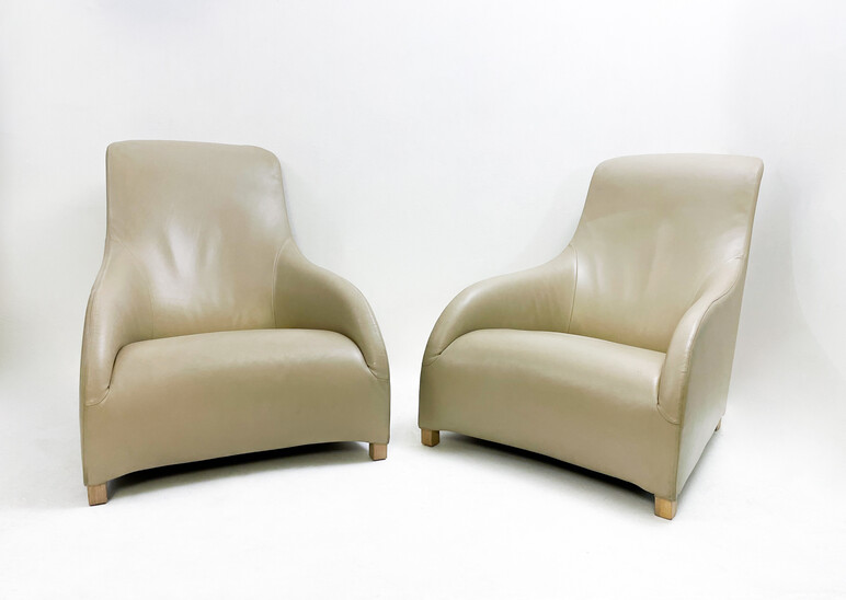 Mid-Century Modern Pair of Kalos Armchairs by Antonio Citterio for B&B Italia, 1980s