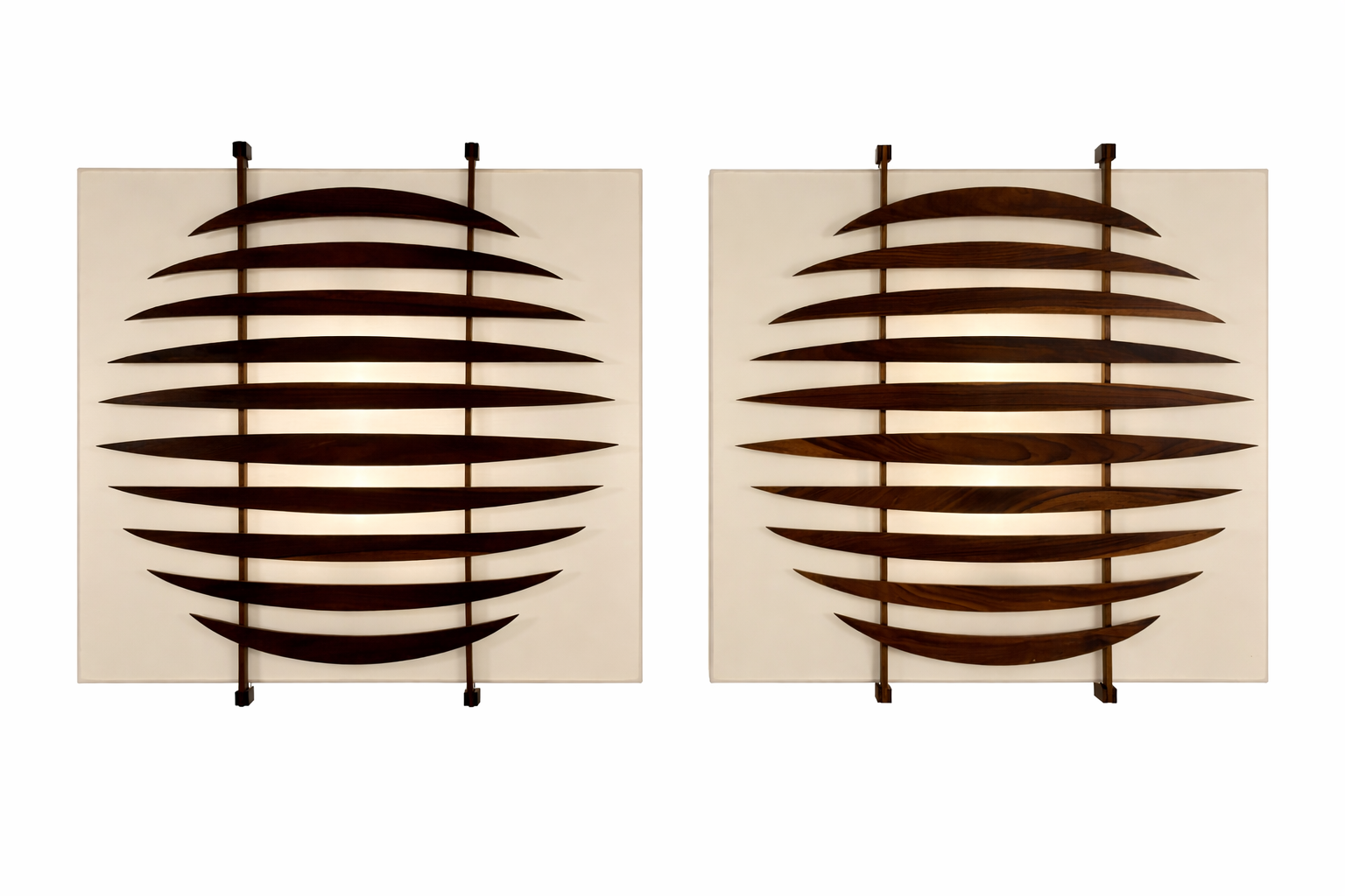 Mid-Century Modern Pair of Light Panels , Italy, 1960s