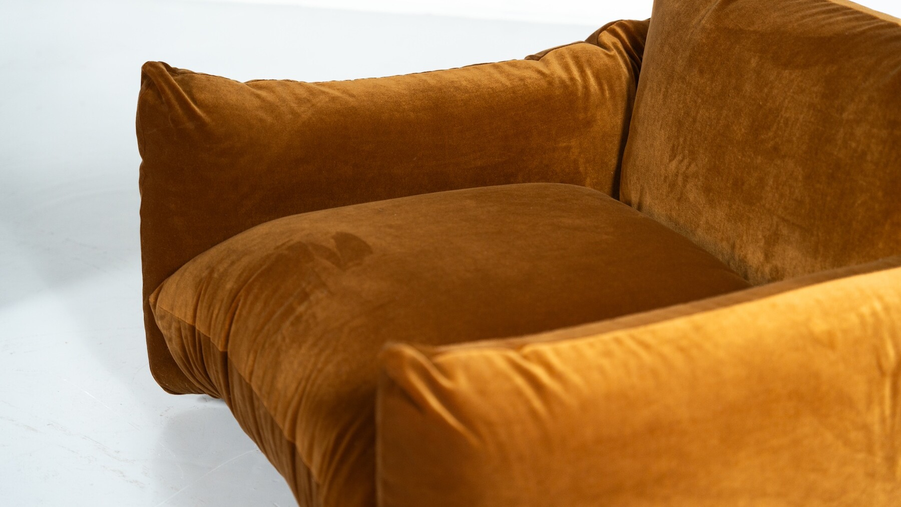 Mid-Century Modern Pair of Marenco Armchairs by Mario Marenco- New Velvet Upholstery