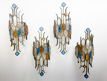 Mid-Century Modern Pair of Murano Glass Sconces by Poliarte - Italy 1970s -2 pairs available