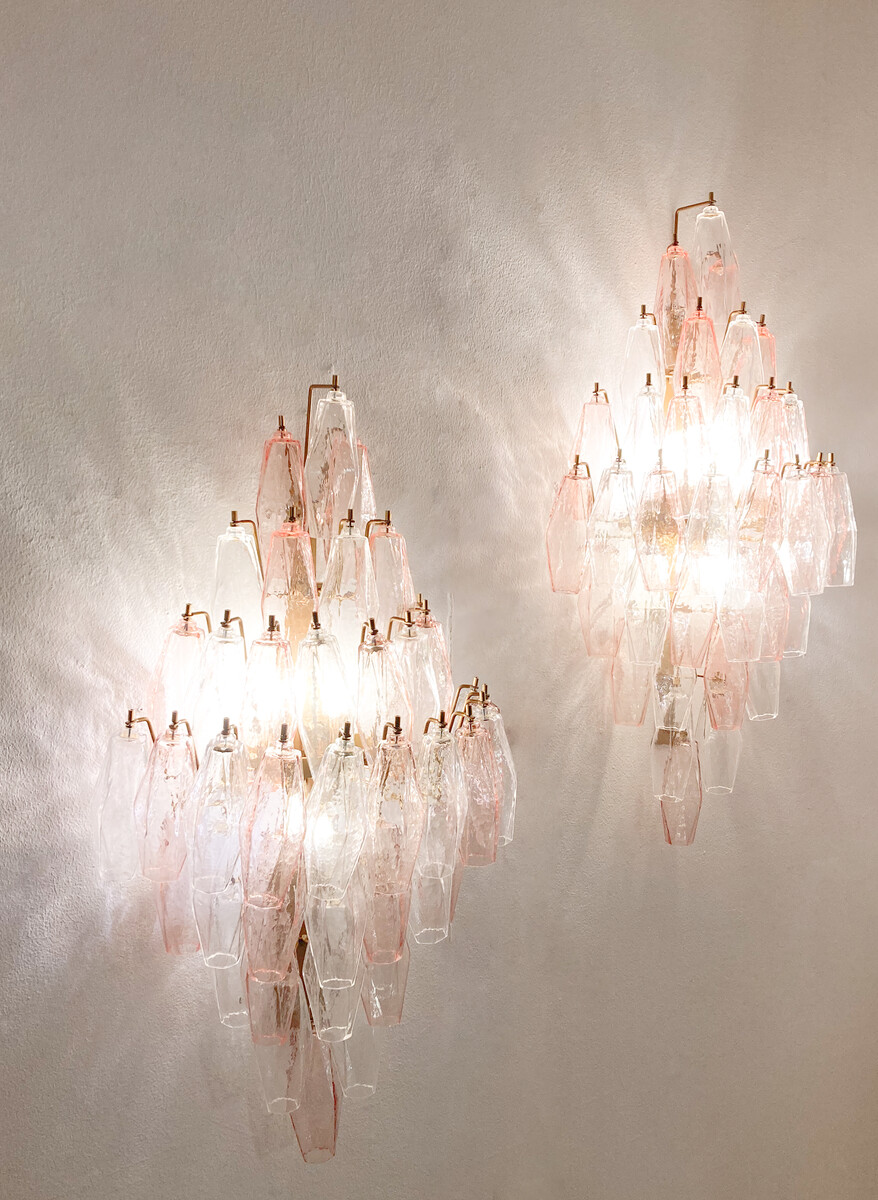 Mid-Century Modern Pair of Murano Glass Wall Lights