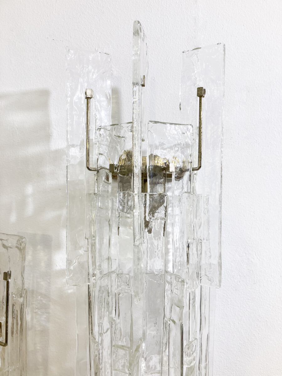 Mid-Century Modern Pair of Murano Glass Wall Lights