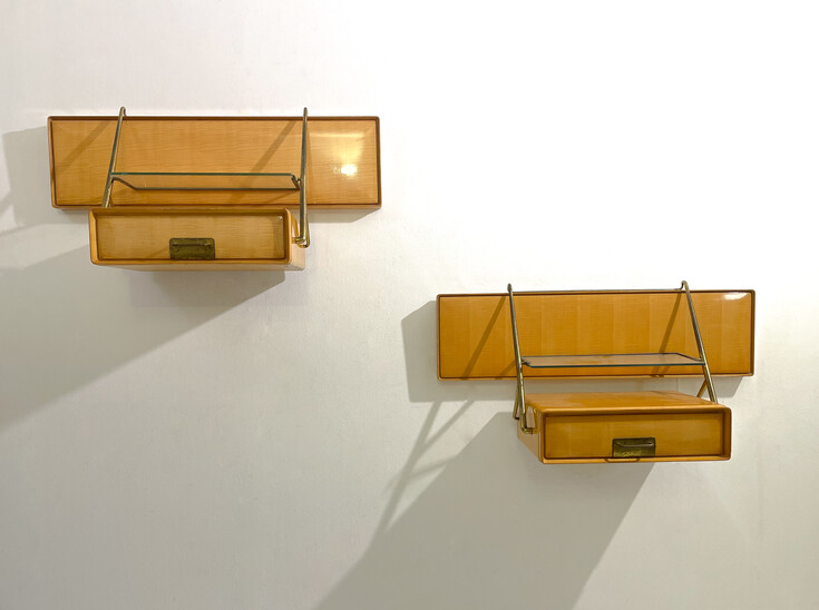 Mid-Century Modern Pair of Nightstands by Silvio Cavatorta, 1950s