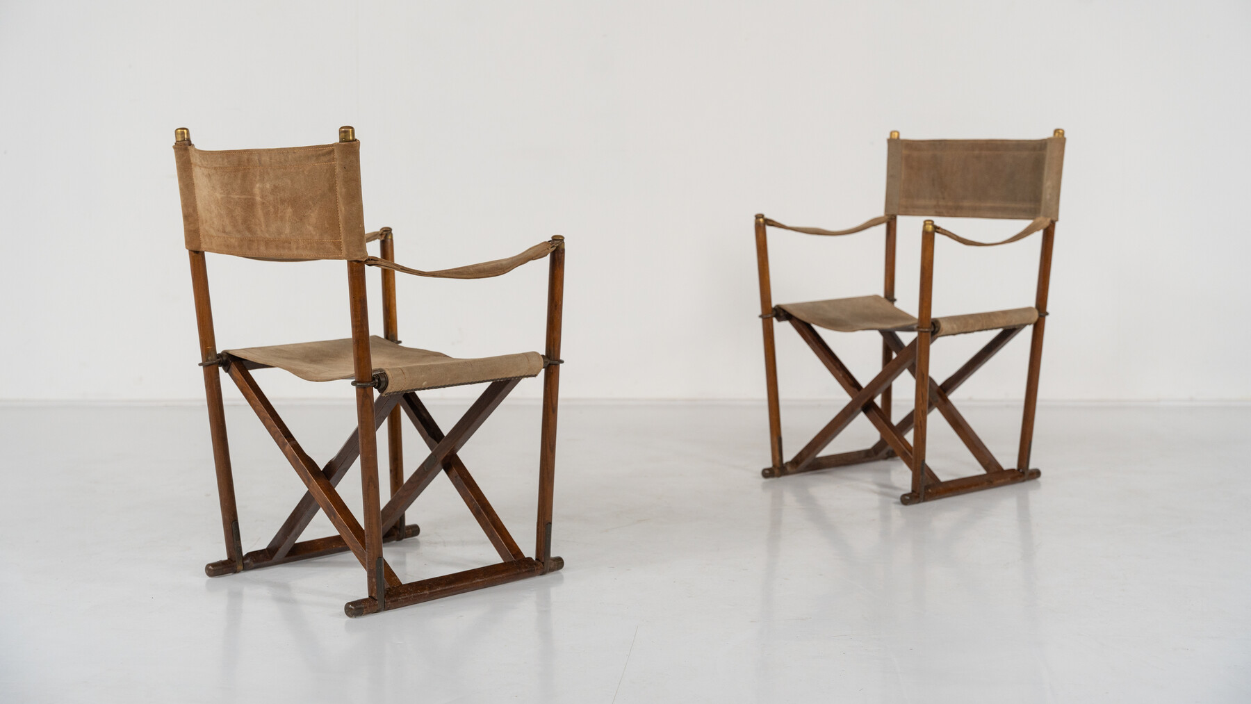 Mid-Century Modern Pair of Safari Armchairs, Italy, 1960s