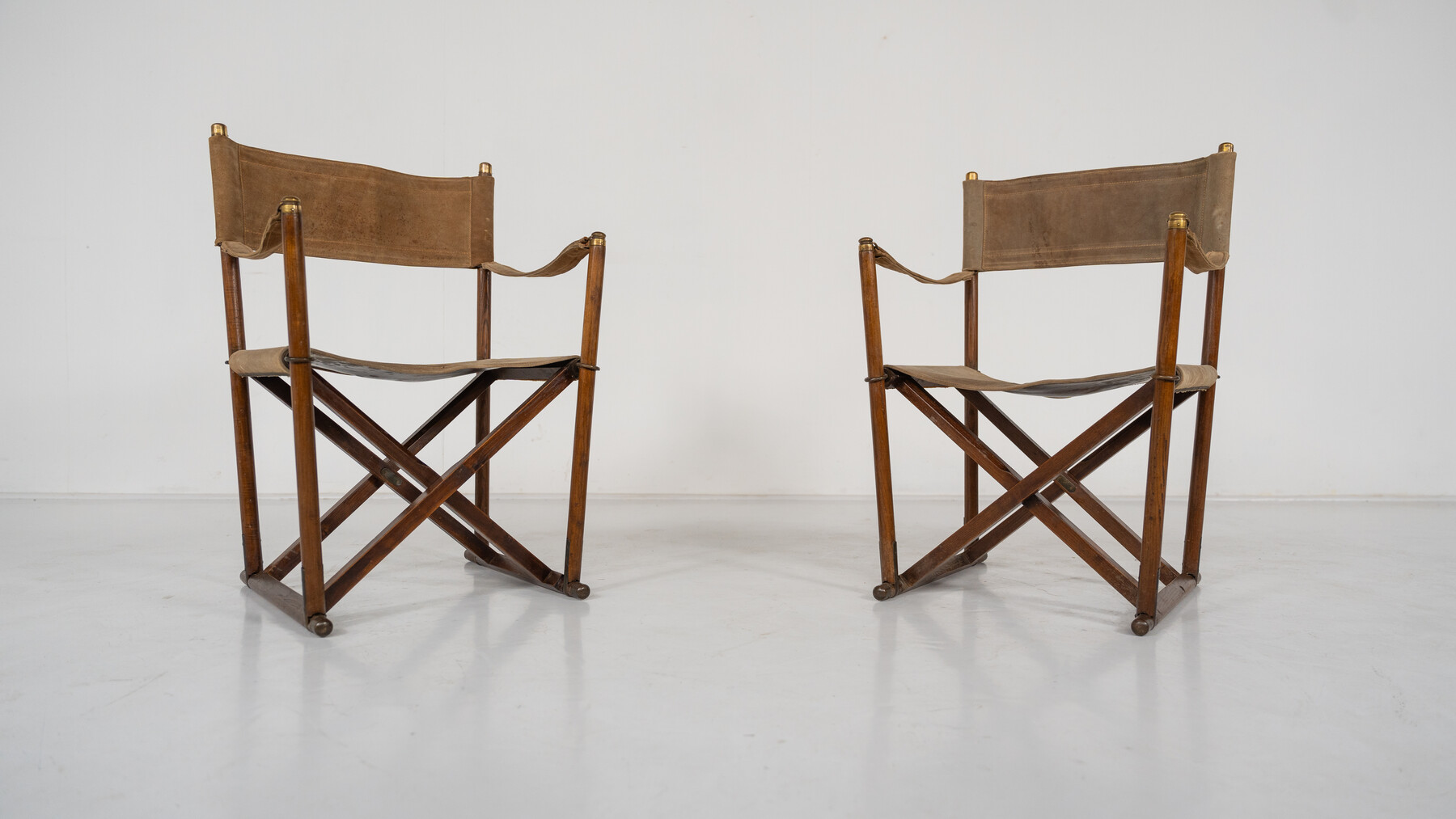 Mid-Century Modern Pair of Safari Armchairs, Italy, 1960s