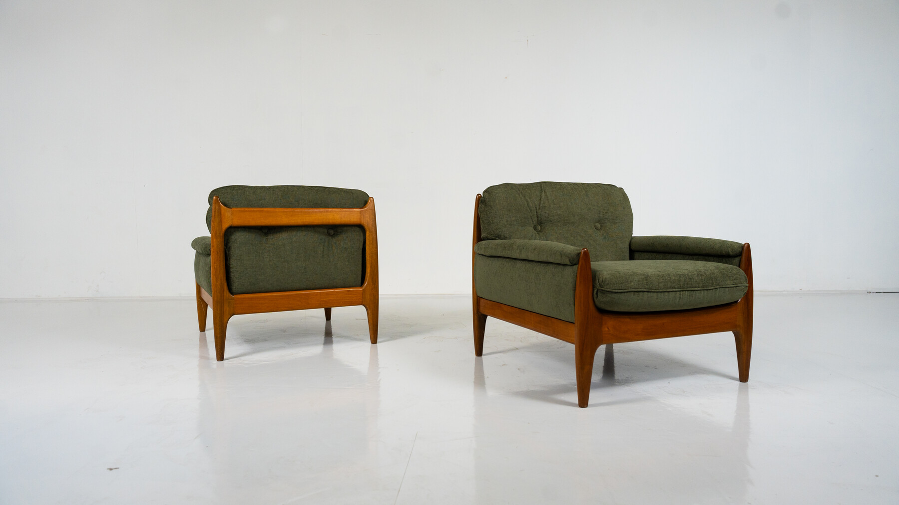 Mid-Century Modern Pair of Scandinavian Armchairs, 1960s - New Upholstery