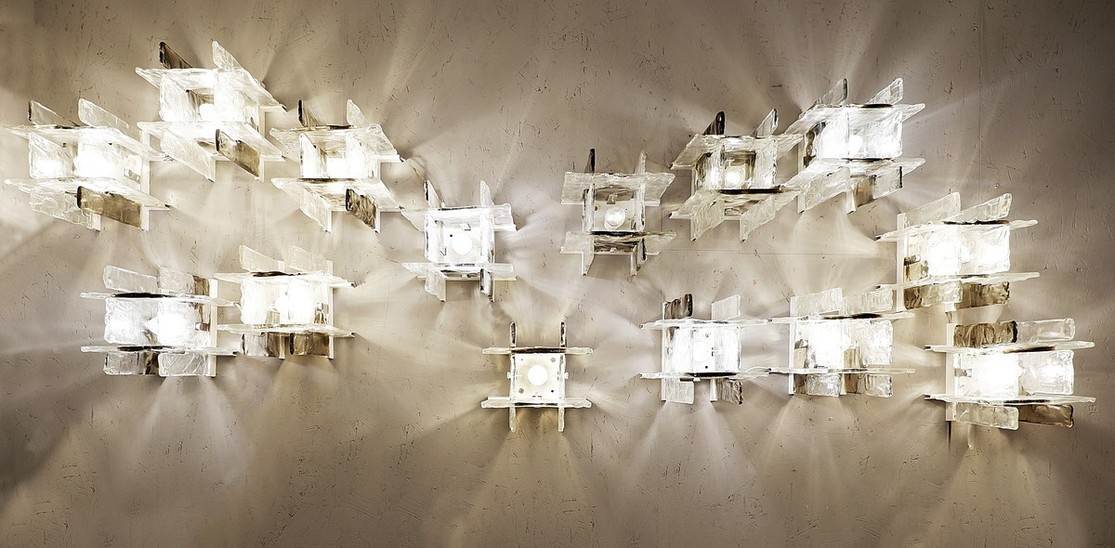Mid-Century Modern Pair of Sconces By Carlo Nason For Mazzega - 1970s