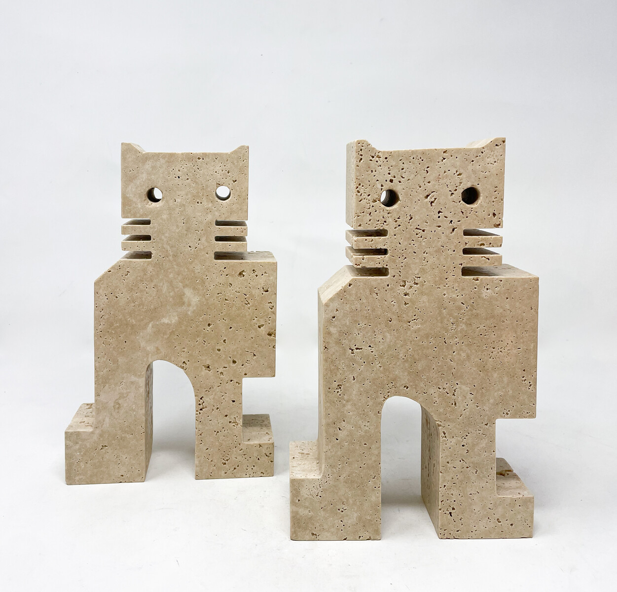 Mid-Century Modern Pair of Travertine Bookends by Fratelli Mannelli, Italy, 1970s