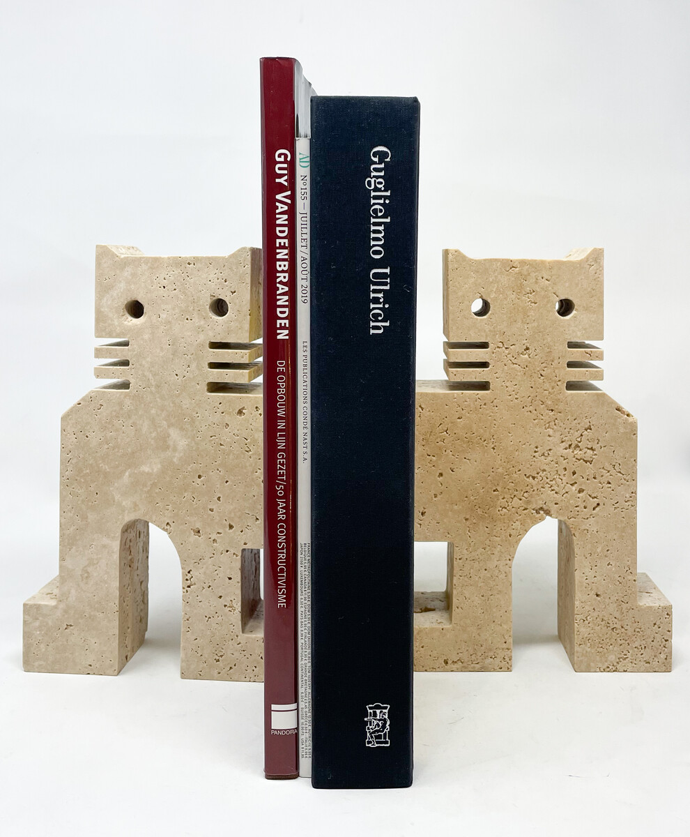 Mid-Century Modern Pair of Travertine Bookends by Fratelli Mannelli, Italy, 1970s