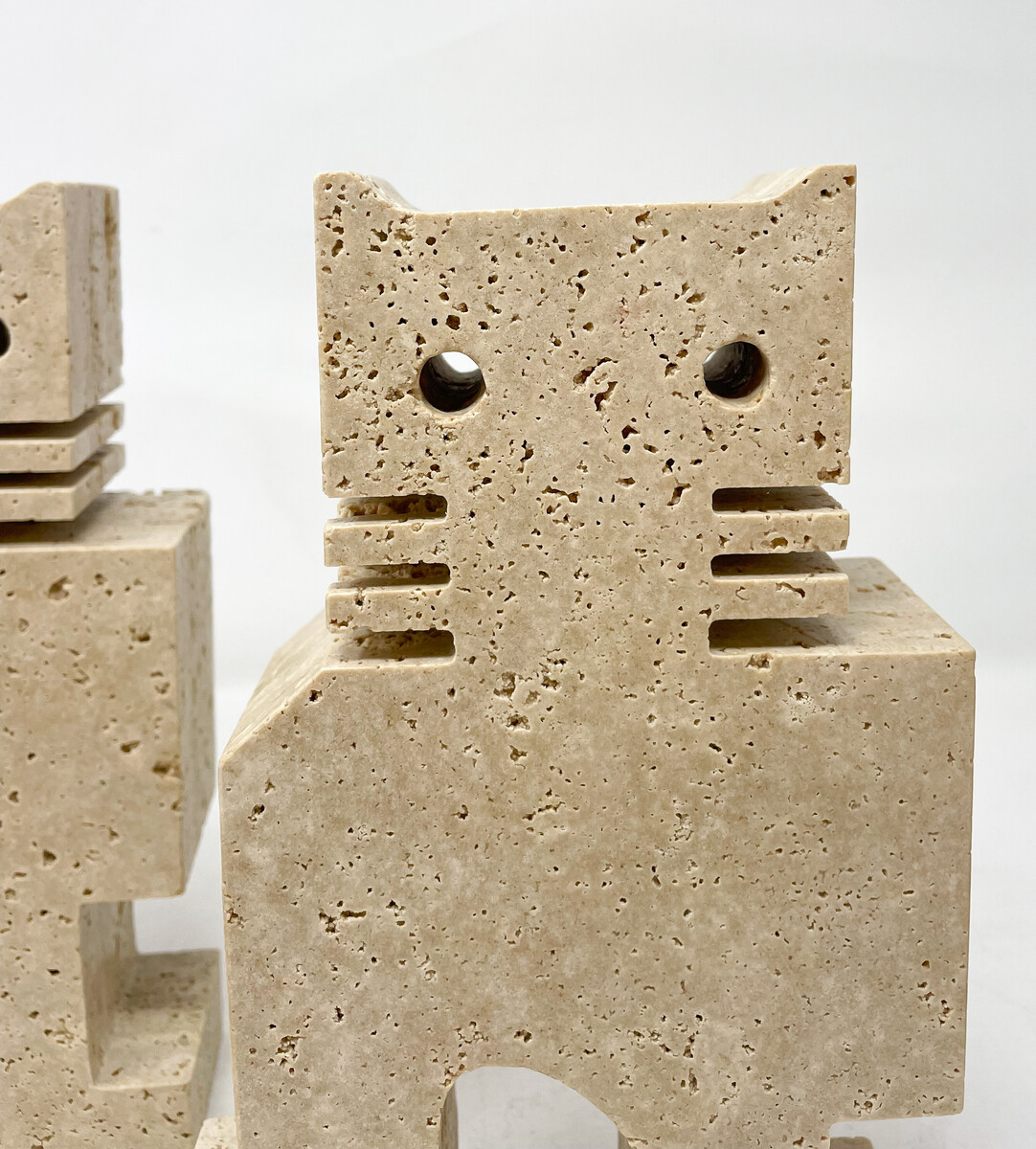 Mid-Century Modern Pair of Travertine Bookends by Fratelli Mannelli, Italy, 1970s