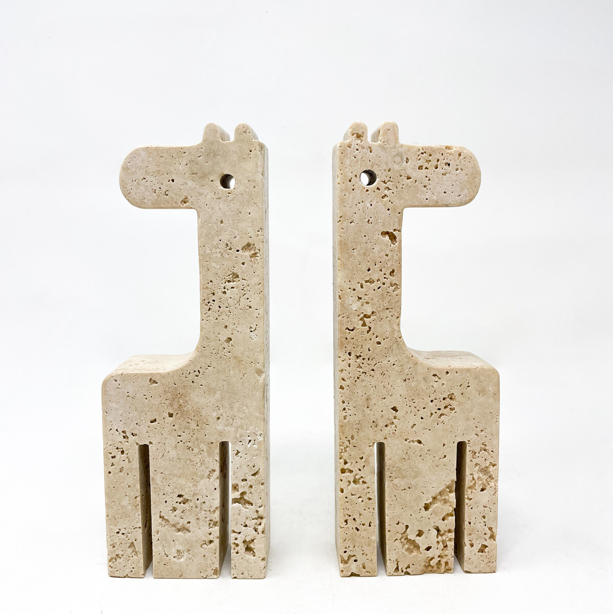 Mid-Century Modern Pair of Travertine Bookends by Fratelli Mannelli, Italy, 1970s