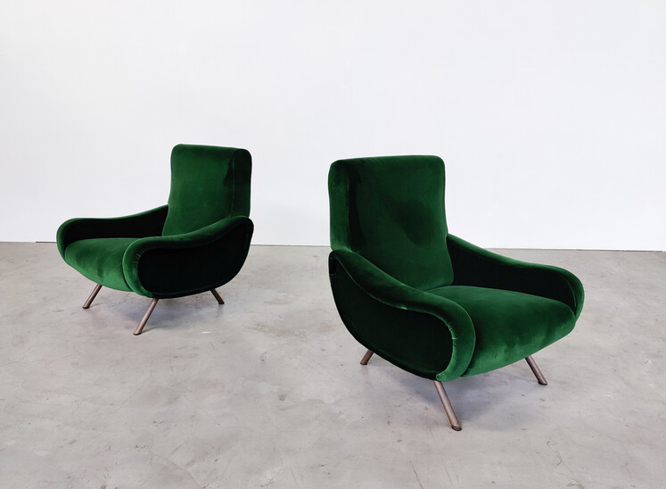 Mid-Century Modern Pair of Zanuso Armchairs for Arflex, Model Lady, 1950s