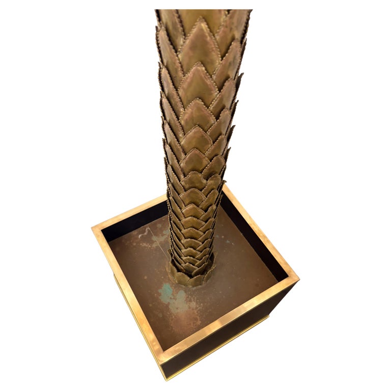 Mid-Century Modern Palm Floor Lamp, Brass, 1970s