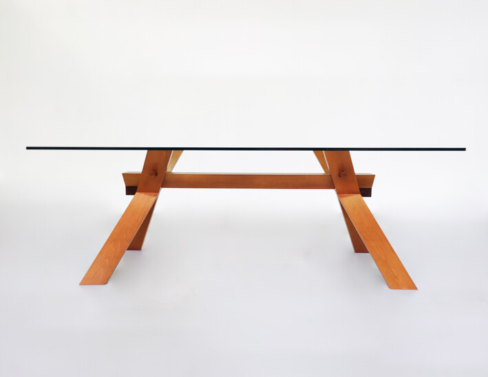 Mid-Century Modern Piana Dining Table by Alfredo Simonit and Giorgio Del Piero for Bross, 1980s