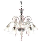 Mid-Century Modern Pink Chandelier, 1950s