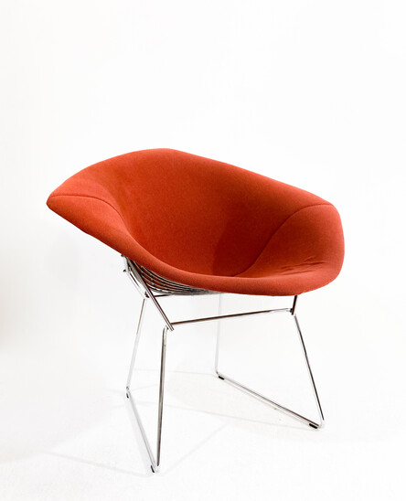 Mid-Century Modern Red 'Diamond' chair by Harry Bertoia for Knoll International