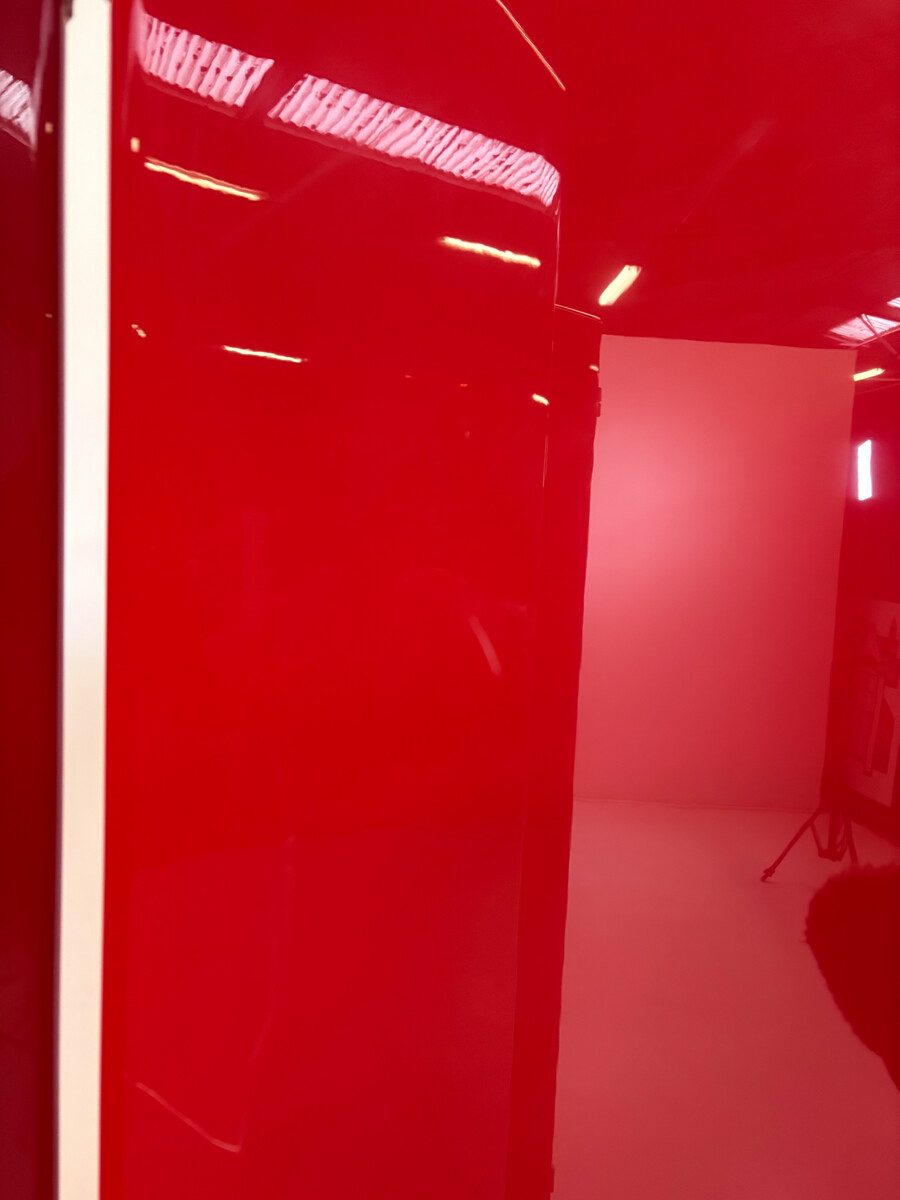 Mid-Century Modern Red Lacquered Room Divider, Italy, 1960s