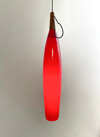 Mid-Century Modern Red Suspension, Italy, 1960s