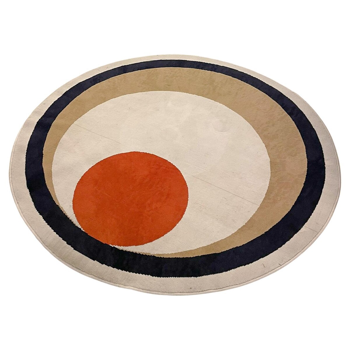 Mid-Century Modern Round Graphic Rug