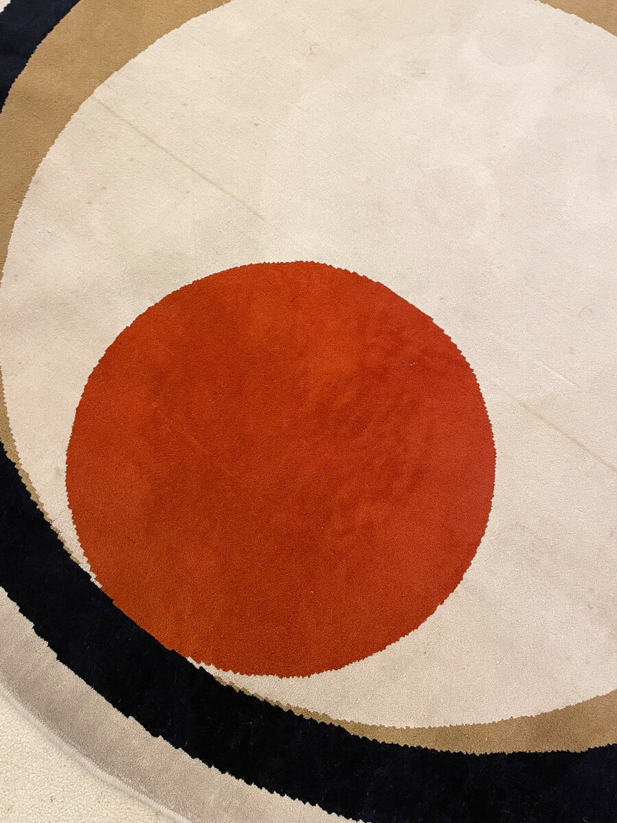 Mid-Century Modern Round Graphic Rug