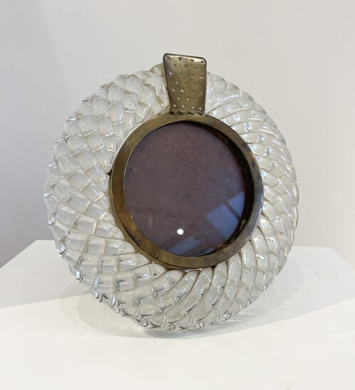 Mid-Century Modern Round Picture Frame by Carlo Scarpa for Venini, 1950s