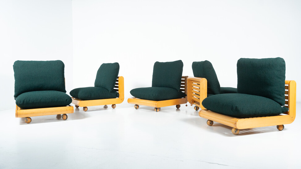 Mid-Century Modern Seating Set by Giuliana Gramigna and Sergio Mazza, Italy - New Upholstery