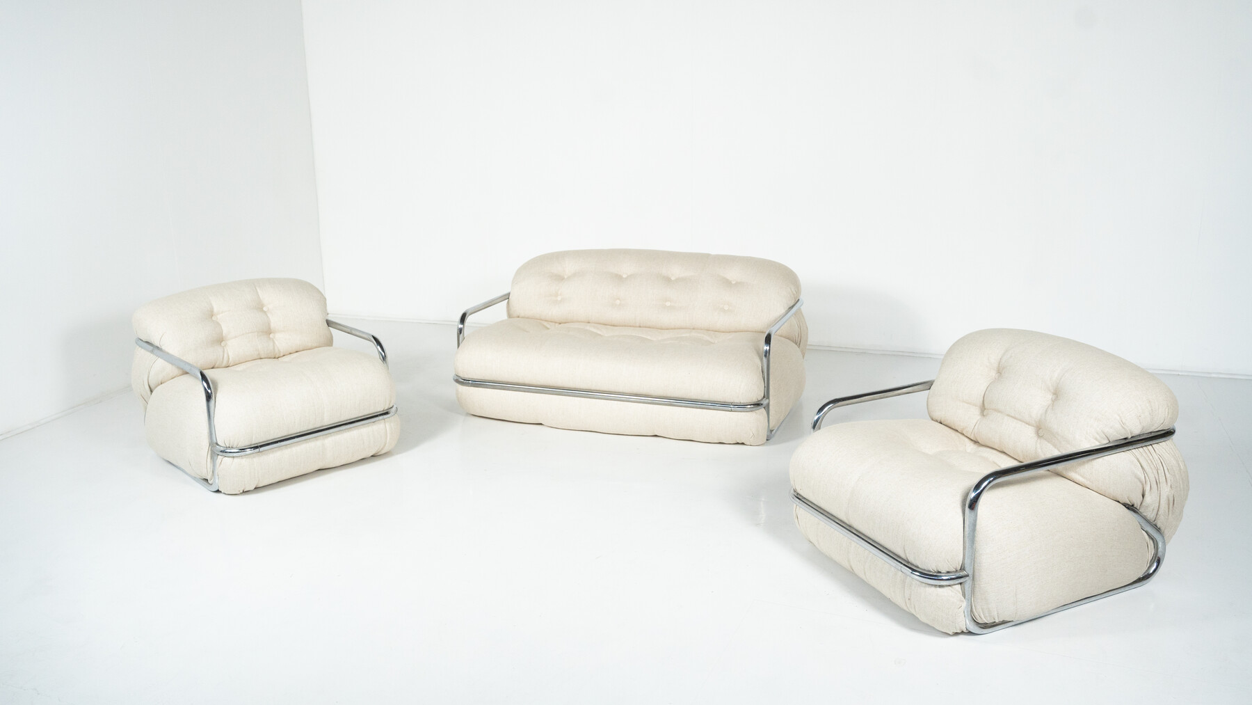 Mid-Century Modern Seating Set by Mario Sabot, Italy,1970s - New Upholstery 