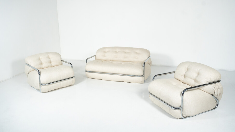 Mid-Century Modern Seating Set by Mario Sabot, Italy,1970s - New Upholstery
