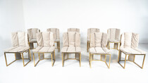 Mid-Century Modern Set of 10 Chairs by Romeo Rega, Italy, 1970s - New Upholstery