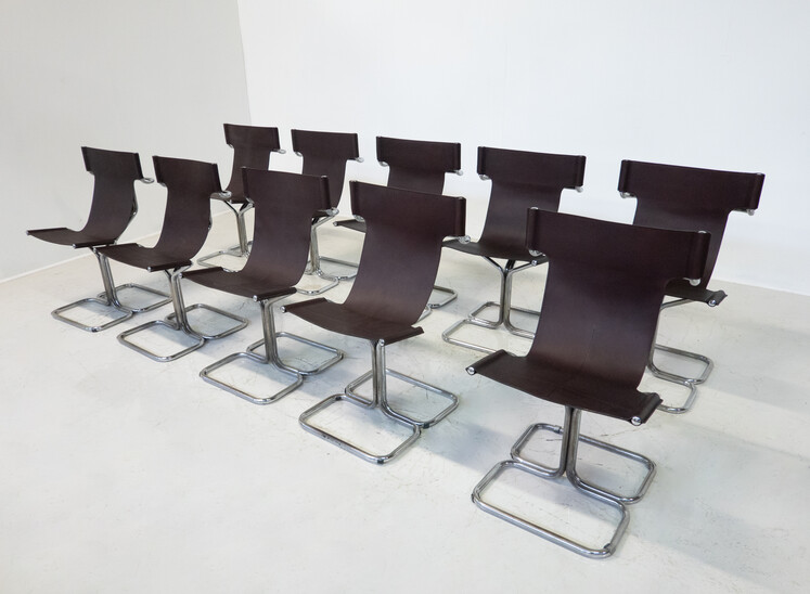 Mid-Century Modern Set of 10 'Topos' Chairs by Gruppo DAM for Busnelli, 1970s