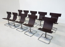 Mid-Century Modern Set of 10 'Topos' Chairs by Gruppo DAM for Busnelli, 1970s