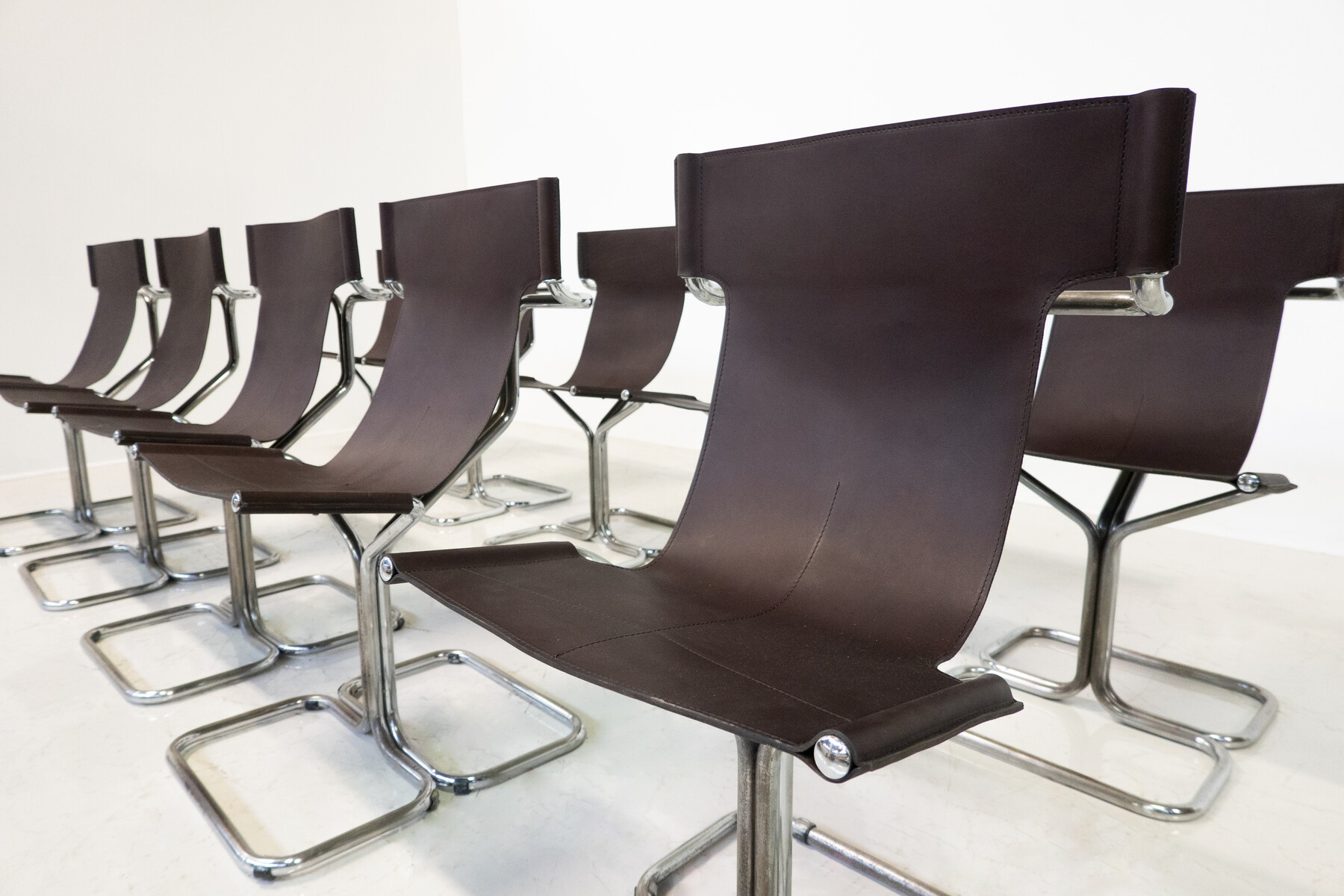 Mid-Century Modern Set of 10 'Topos' Chairs by Gruppo DAM for Busnelli, 1970s