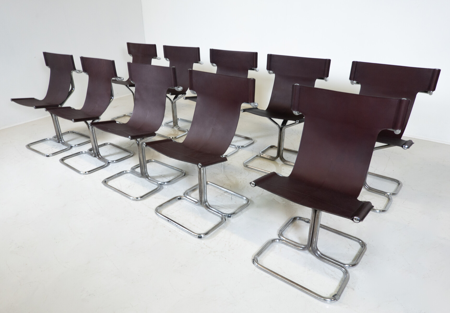 Mid-Century Modern Set of 10 'Topos' Chairs by Gruppo DAM for Busnelli, 1970s