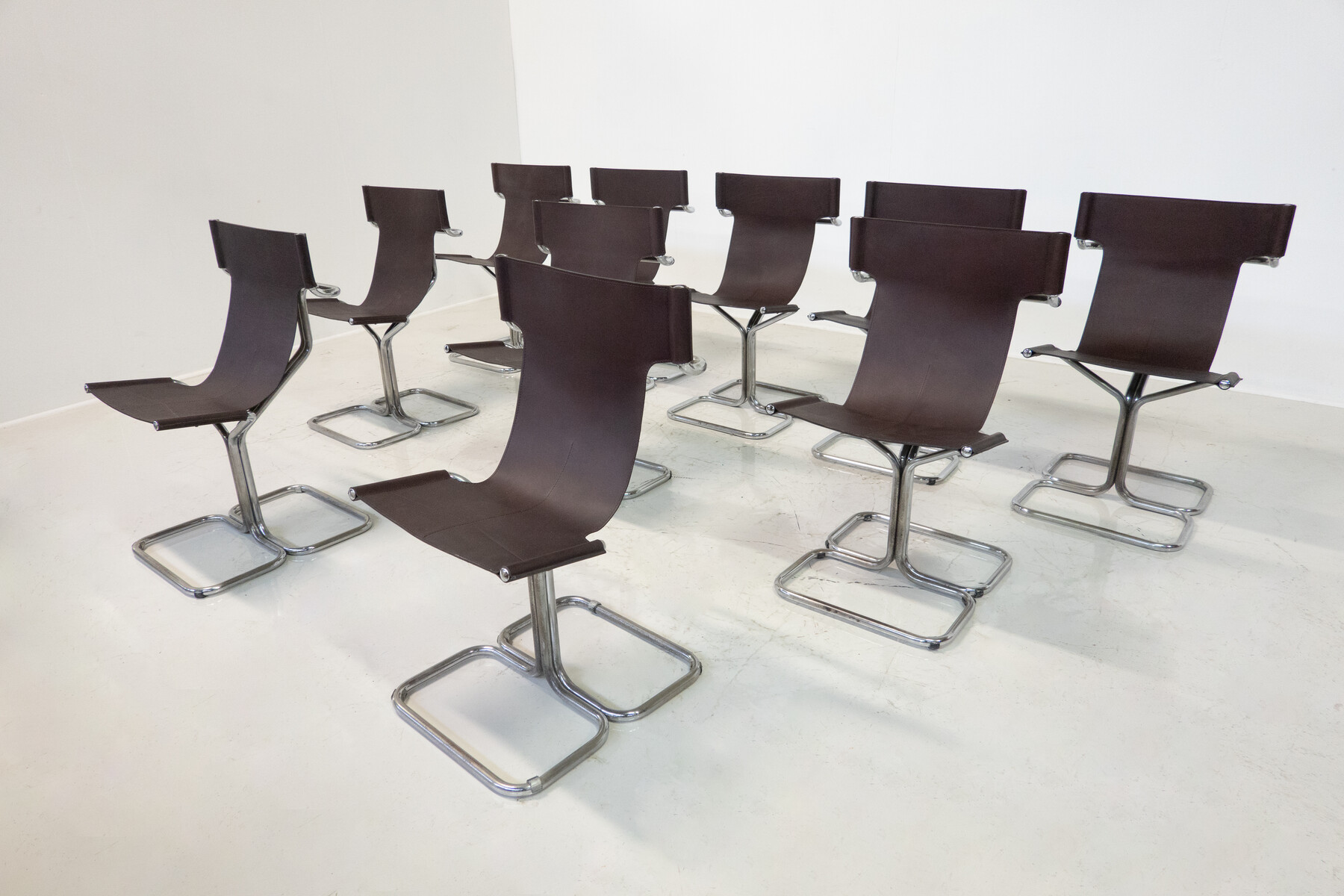 Mid-Century Modern Set of 10 'Topos' Chairs by Gruppo DAM for Busnelli, 1970s