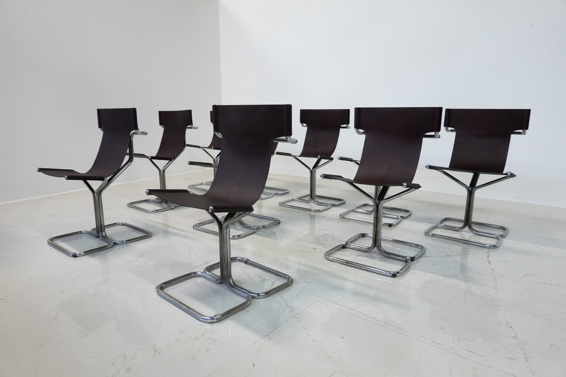 Mid-Century Modern Set of 10 'Topos' Chairs by Gruppo DAM for Busnelli, 1970s