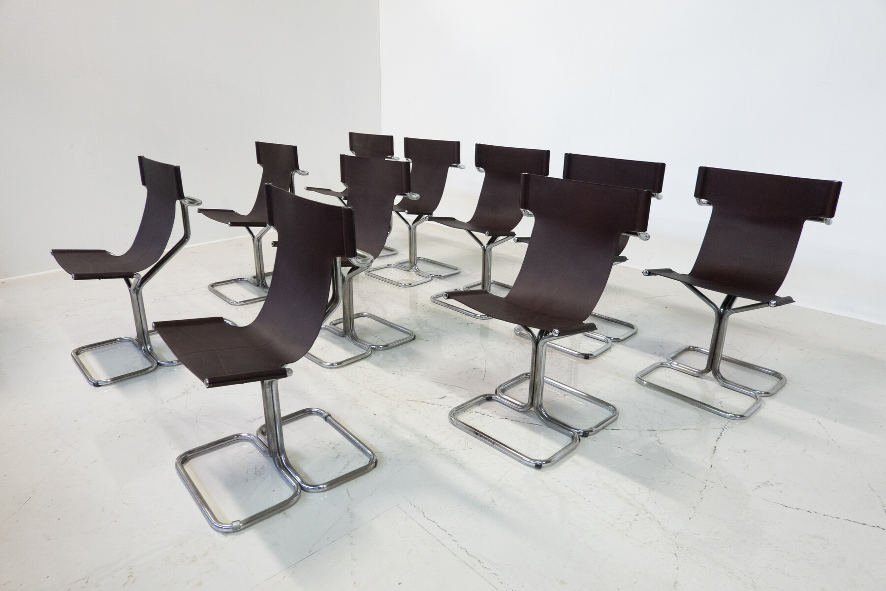 Mid-Century Modern Set of 10 'Topos' Chairs by Gruppo DAM for Busnelli, 1970s