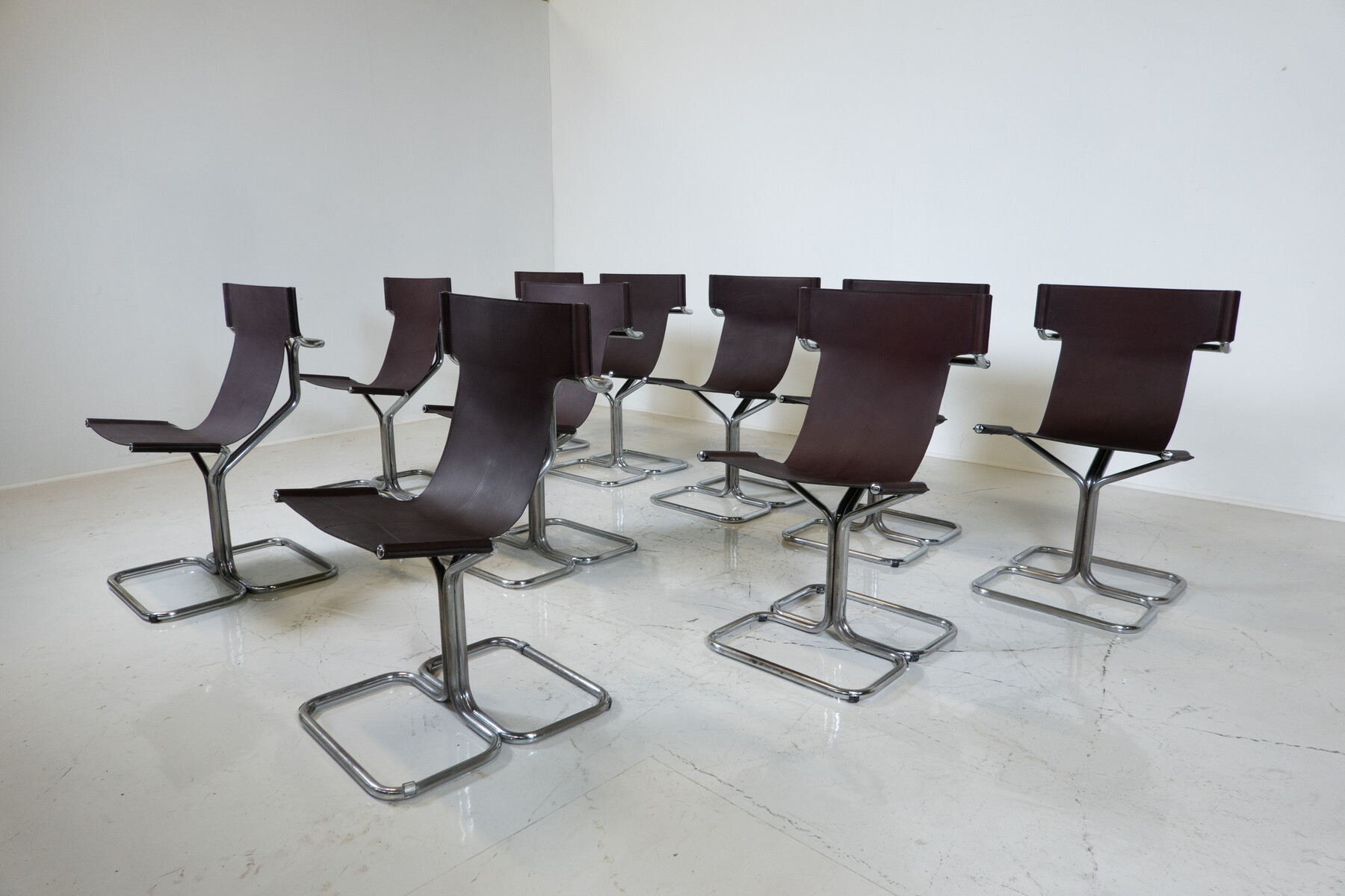 Mid-Century Modern Set of 10 'Topos' Chairs by Gruppo DAM for Busnelli, 1970s