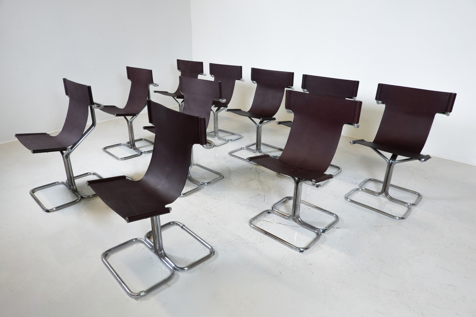 Mid-Century Modern Set of 10 'Topos' Chairs by Gruppo DAM for Busnelli, 1970s
