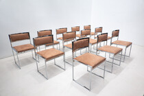 Mid-Century Modern Set of 12 Willy Rizzo Dining Chairs, Italy, 1970s